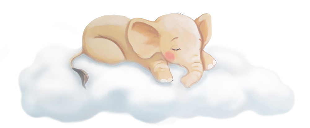 colour-sleeping-ele Elephant Wall Sticker